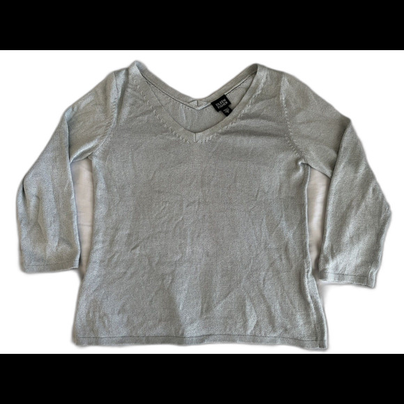 Eileen Fisher Italian Yarn Sweater Top Long Sleeve V Neck Casual Luxury Size S - Picture 2 of 10